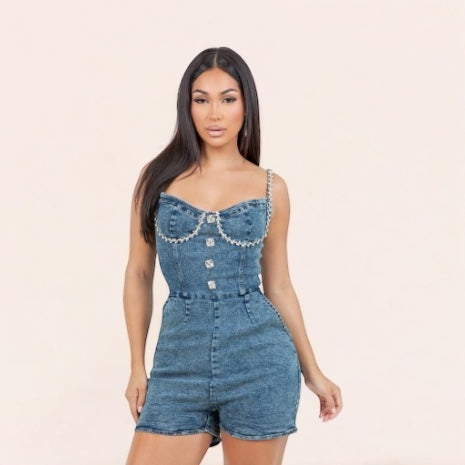 Denim Romper